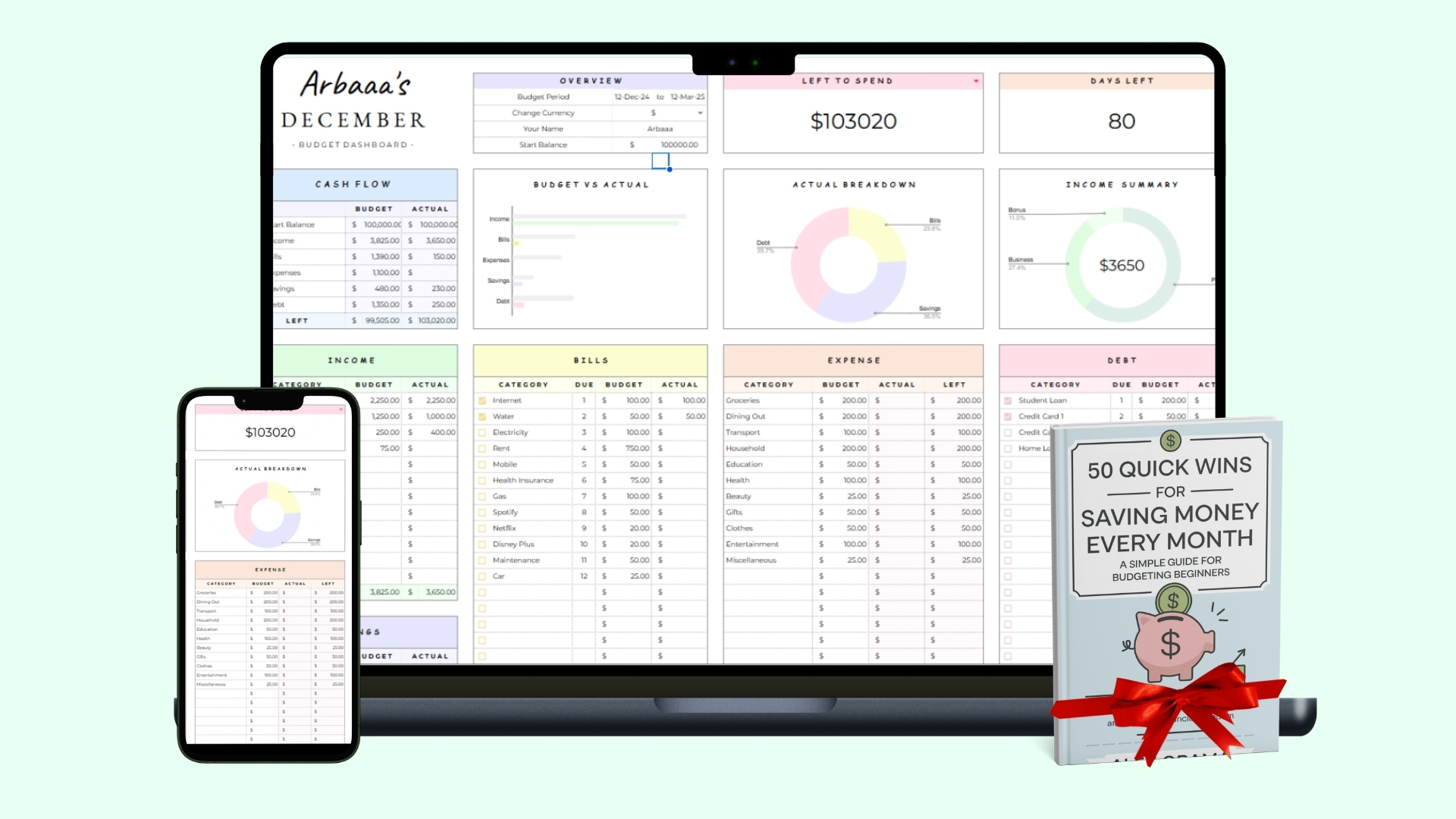 Simple Budget Planner Product with 50 Quick Wins eBook